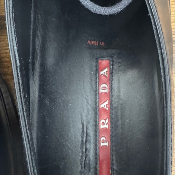 Black leather lace-up Prada Sport derby shoe - Picture 10 of 12
